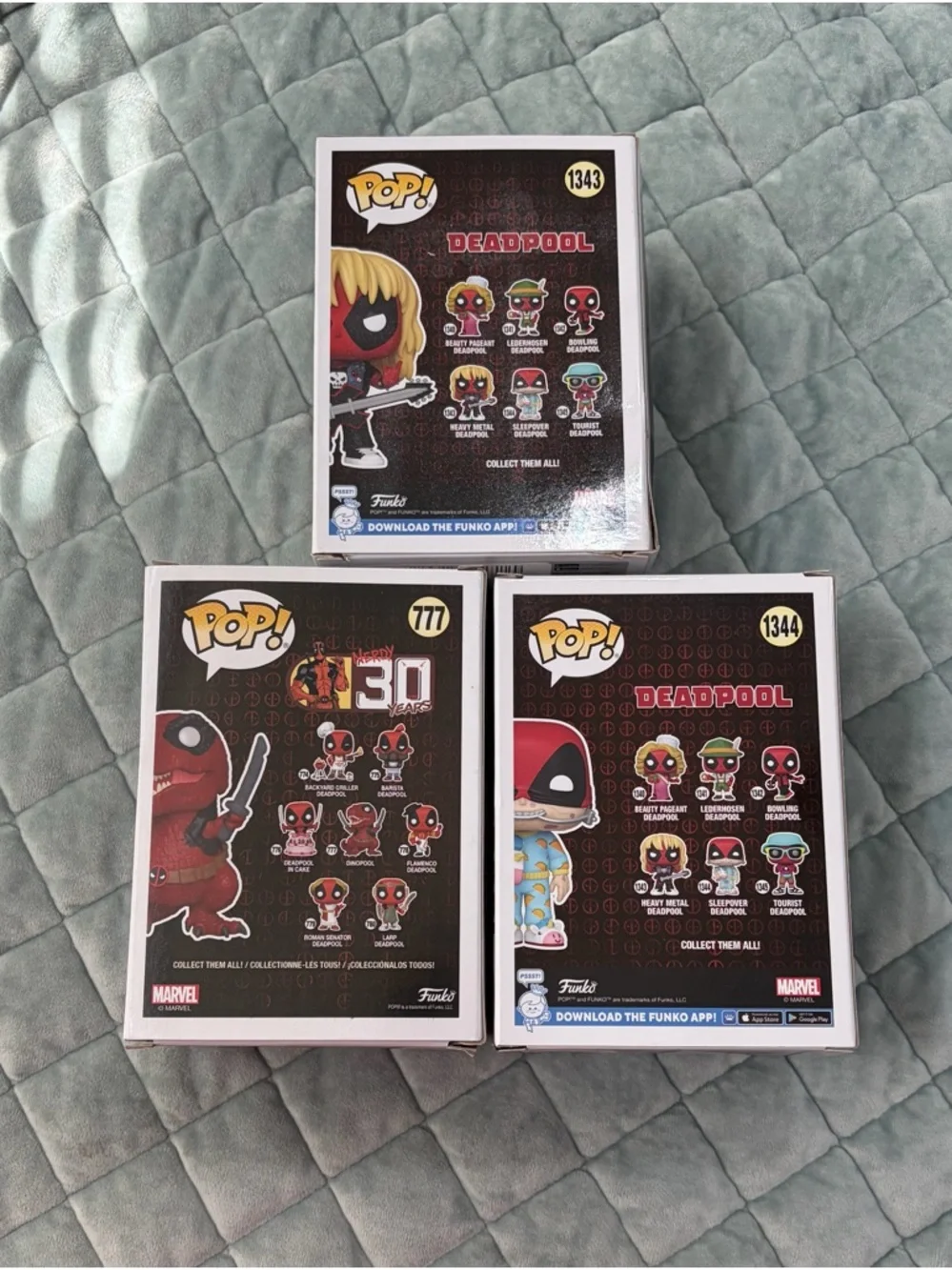 Funko Deadpool Trio - Red, Black & Blonde Accent - Picture 2 of 2